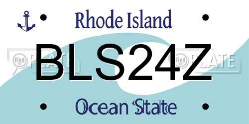 BLS24Z Rhode Island License Plate