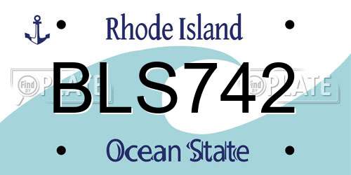 BLS742 Rhode Island License Plate