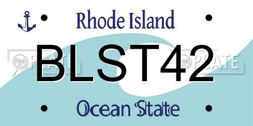 BLST42 Rhode Island License Plate