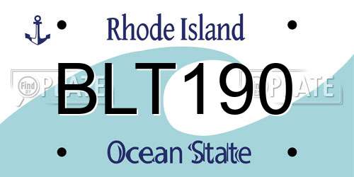 BLT190 Rhode Island License Plate