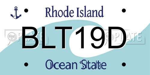 BLT19D Rhode Island License Plate