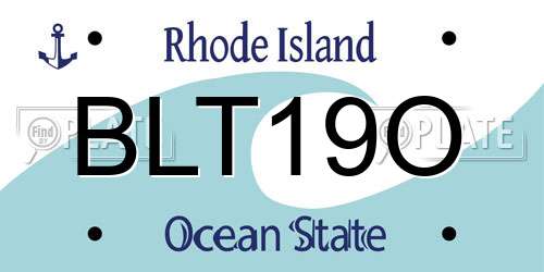 BLT19O Rhode Island License Plate
