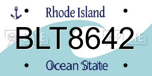 BLT8642 Rhode Island License Plate