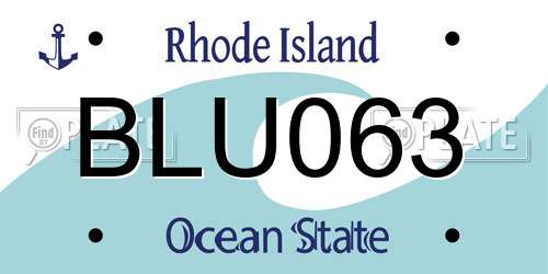 BLU063 Rhode Island License Plate