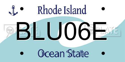 BLU06E Rhode Island License Plate