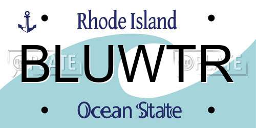 BLUWTR Rhode Island License Plate