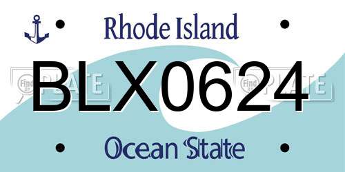 BLX0624 Rhode Island License Plate