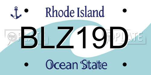 BLZ19D Rhode Island License Plate