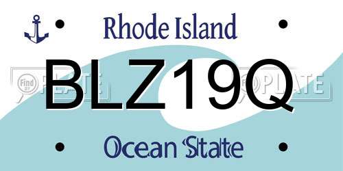 BLZ19Q Rhode Island License Plate
