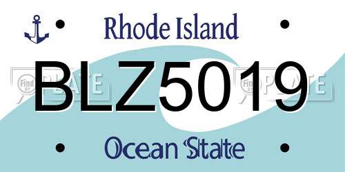 BLZ5019 Rhode Island License Plate