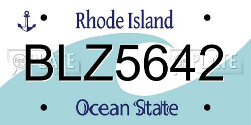 BLZ5642 Rhode Island License Plate