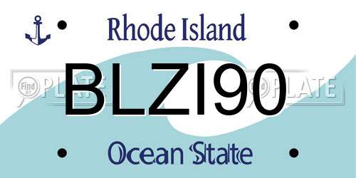 BLZI90 Rhode Island License Plate