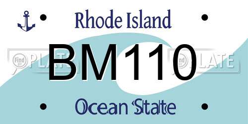 BM110 Rhode Island License Plate