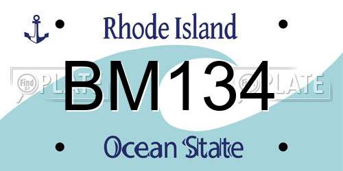 BM134 Rhode Island License Plate