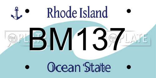 BM137 Rhode Island License Plate
