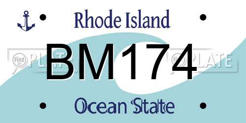 BM174 Rhode Island License Plate