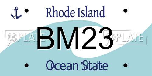 BM23 Rhode Island License Plate