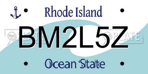 BM2L5Z Rhode Island License Plate