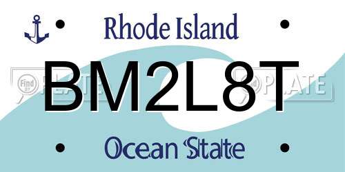 BM2L8T Rhode Island License Plate