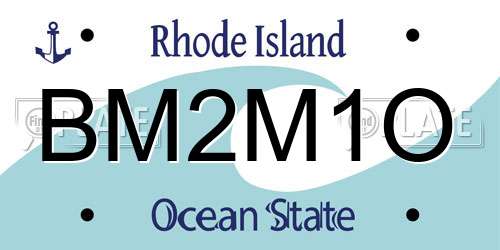 BM2M1O Rhode Island License Plate