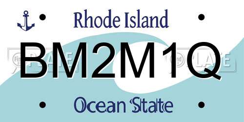 BM2M1Q Rhode Island License Plate