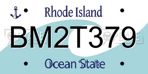 BM2T379 Rhode Island License Plate