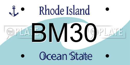 BM30 Rhode Island License Plate