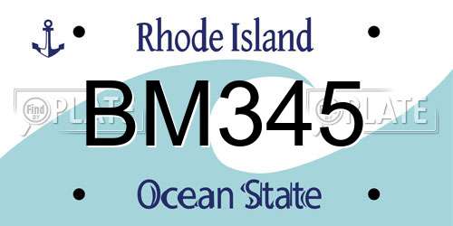 BM345 Rhode Island License Plate