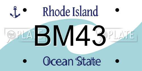 BM43 Rhode Island License Plate