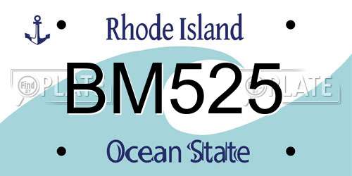 BM525 Rhode Island License Plate
