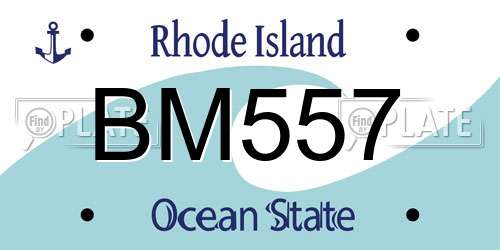 BM557 Rhode Island License Plate