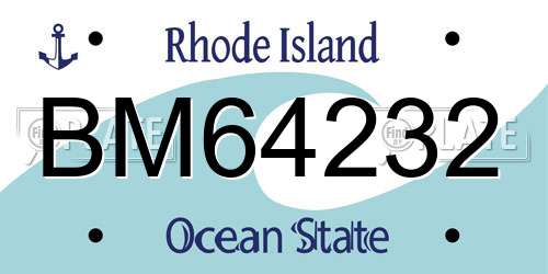 BM64232 Rhode Island License Plate