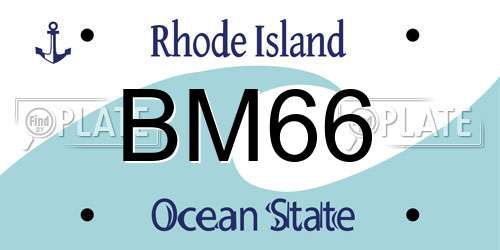 BM66 Rhode Island License Plate