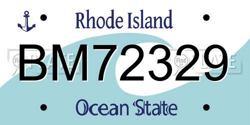 BM72329 Rhode Island License Plate