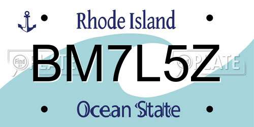 BM7L5Z Rhode Island License Plate