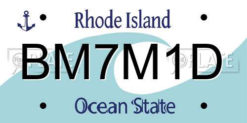 BM7M1D Rhode Island License Plate