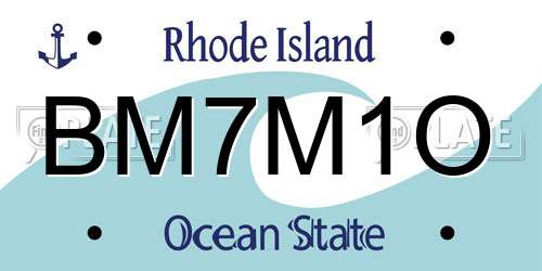 BM7M1O Rhode Island License Plate
