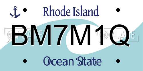 BM7M1Q Rhode Island License Plate