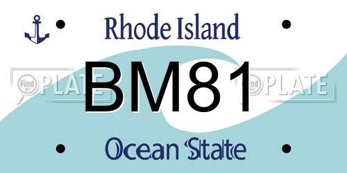 BM81 Rhode Island License Plate