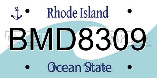 BMD8309 Rhode Island License Plate