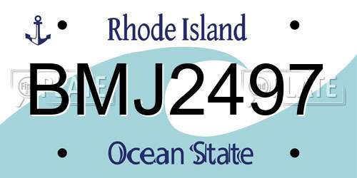 BMJ2497 Rhode Island License Plate