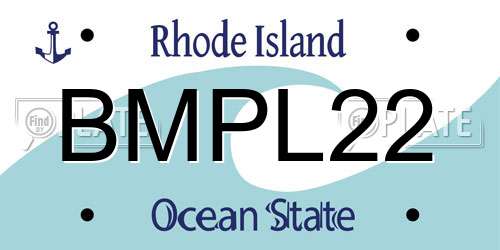BMPL22 Rhode Island License Plate