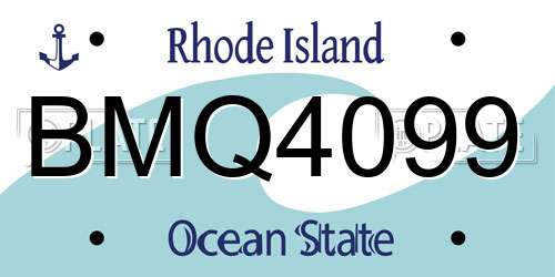 BMQ4099 Rhode Island License Plate