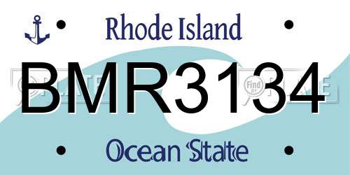 BMR3134 Rhode Island License Plate