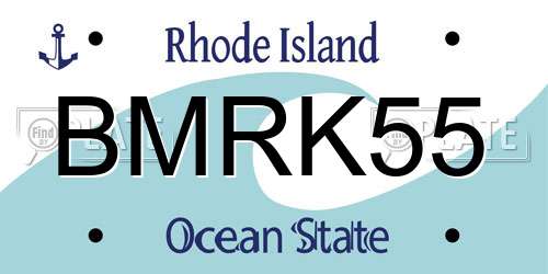 BMRK55 Rhode Island License Plate