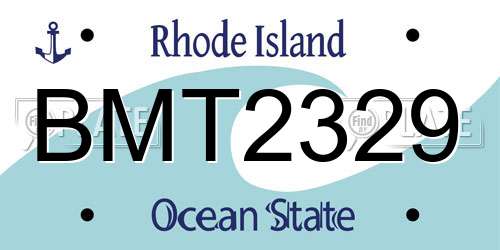 BMT2329 Rhode Island License Plate