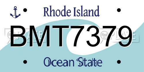 BMT7379 Rhode Island License Plate