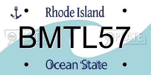 BMTL57 Rhode Island License Plate