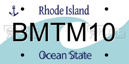 BMTM10 Rhode Island License Plate