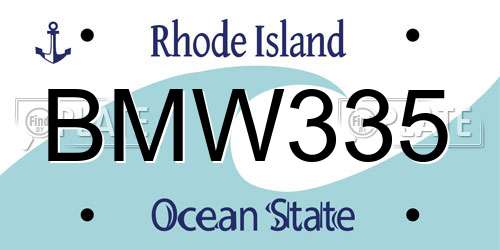 BMW335 Rhode Island License Plate